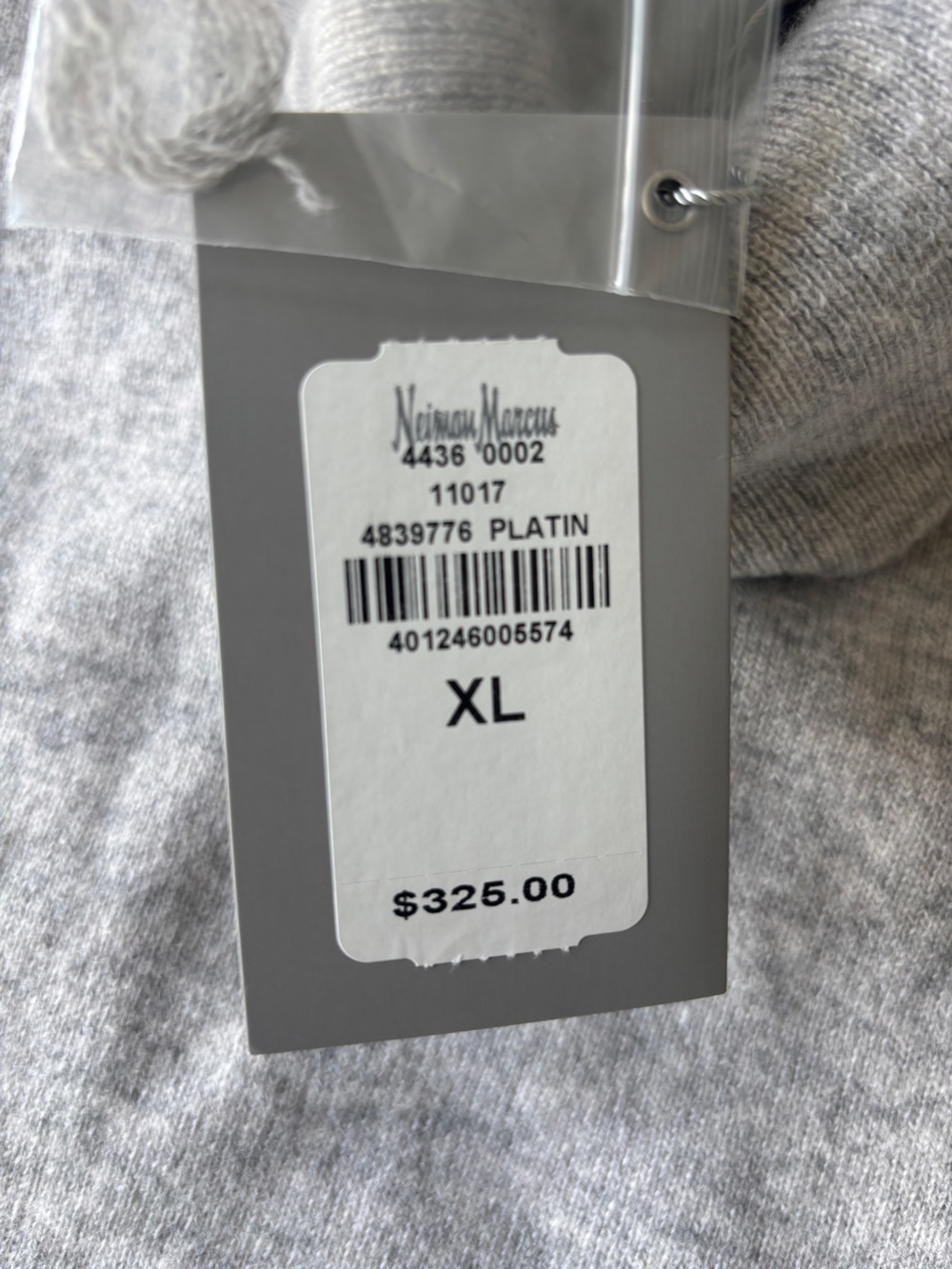 Neiman Marcus Cashmere Sweater Platinum Grey XL NWT - Picture 5 of 7